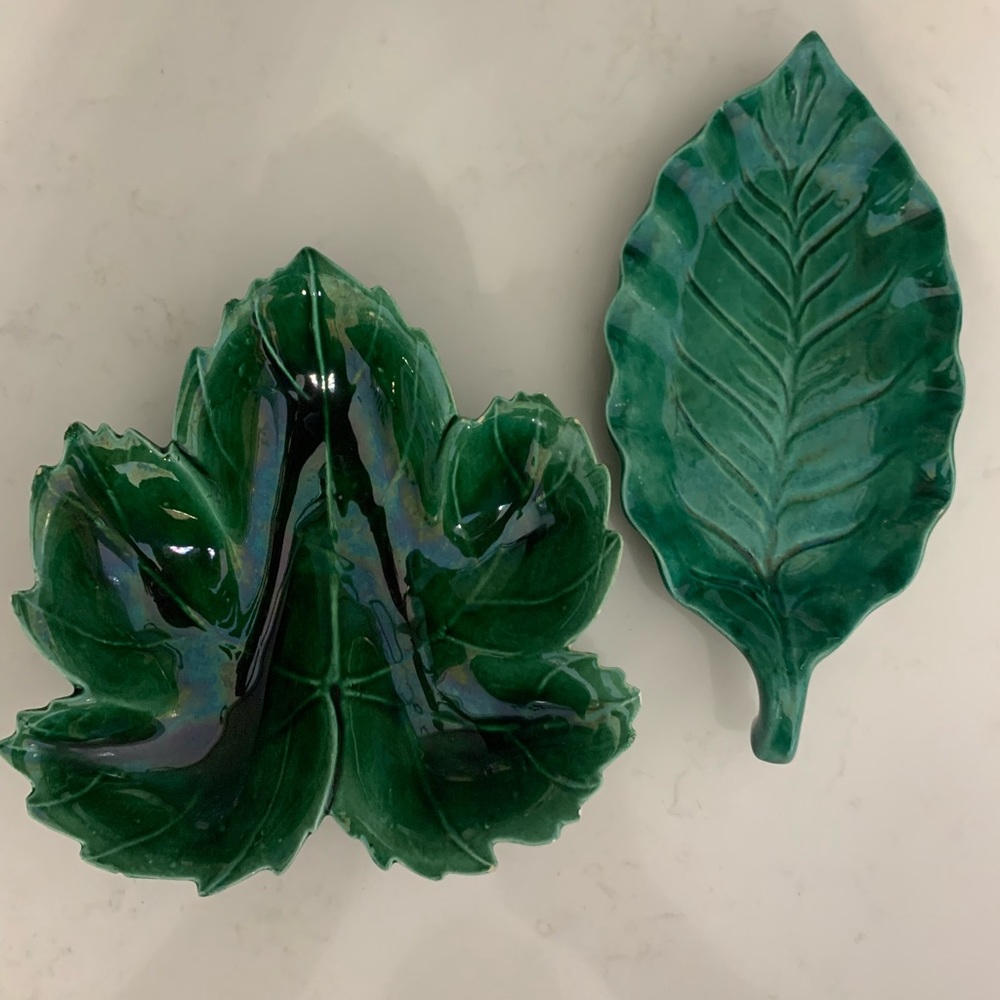 🍃🌿🍁Green Ceramic Leaf Plates